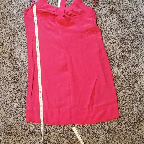 Banana Republic Y2K Pink 100% Silk Lightweight T-Strap Dress Size Medium - Picture 13 of 16